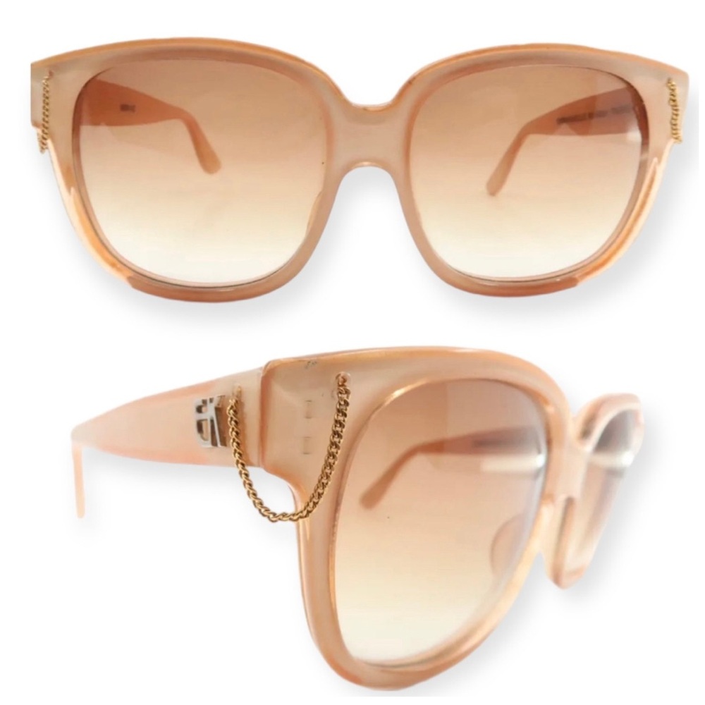 Vintage Emmanuelle Khanh Sunglasses w/Chain Detail! Model 8080, Made in France